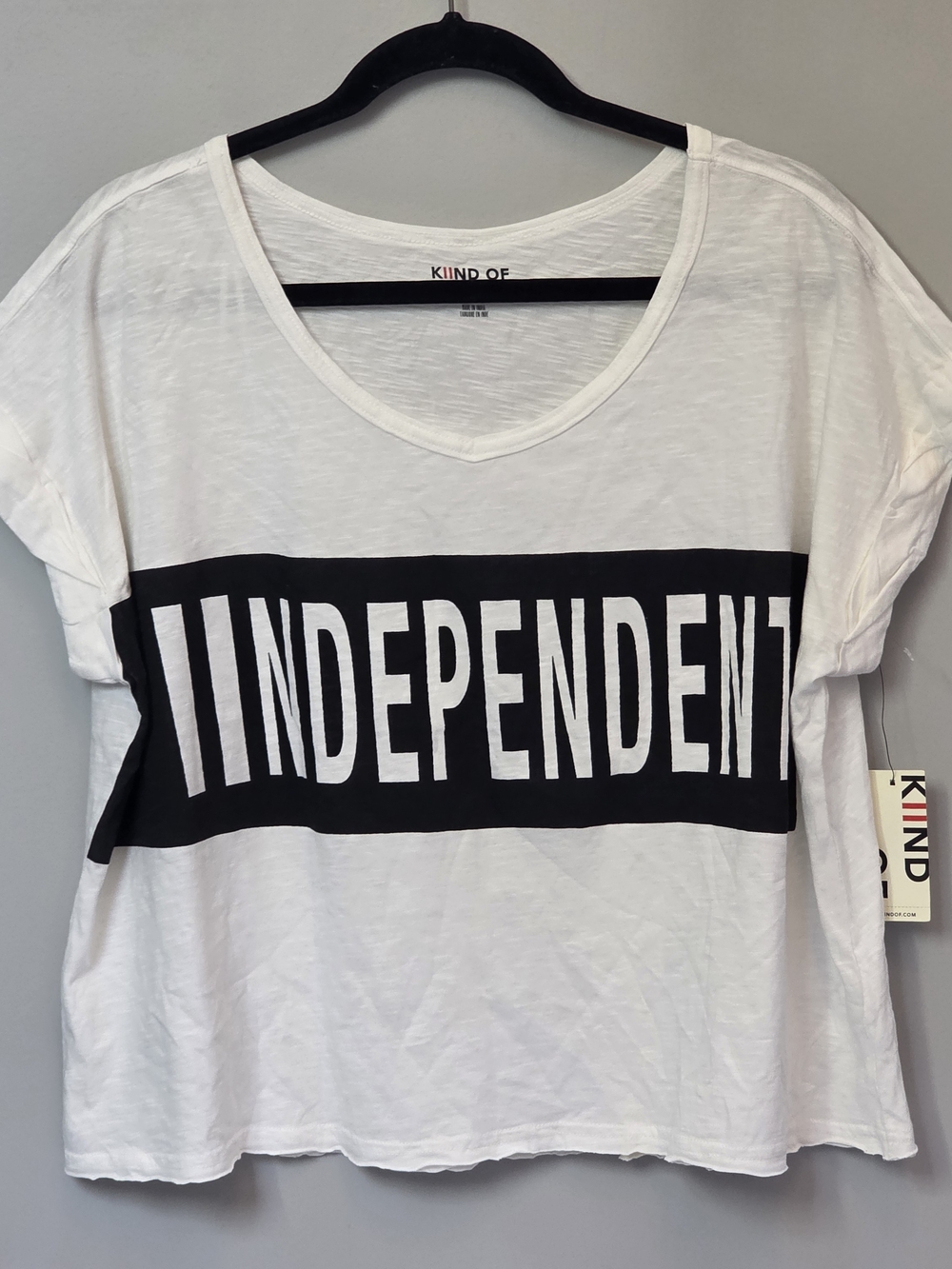 White 'Independent' Graphic Short Sleeve Tee for Women
